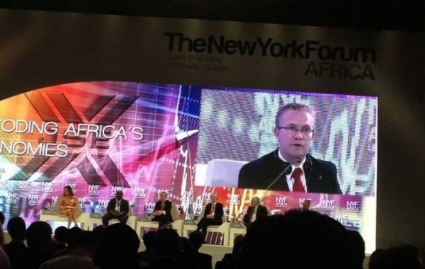 Le PDG de la Fondation Tony Elumelu, le Dr Wiebe Boer, lors de la convention du New York Forum Africa. 