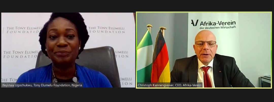 TEF CEO, Ifeyinwa Ugochukwu and Afrika-Verein CEO, Christopher Kannengiesser