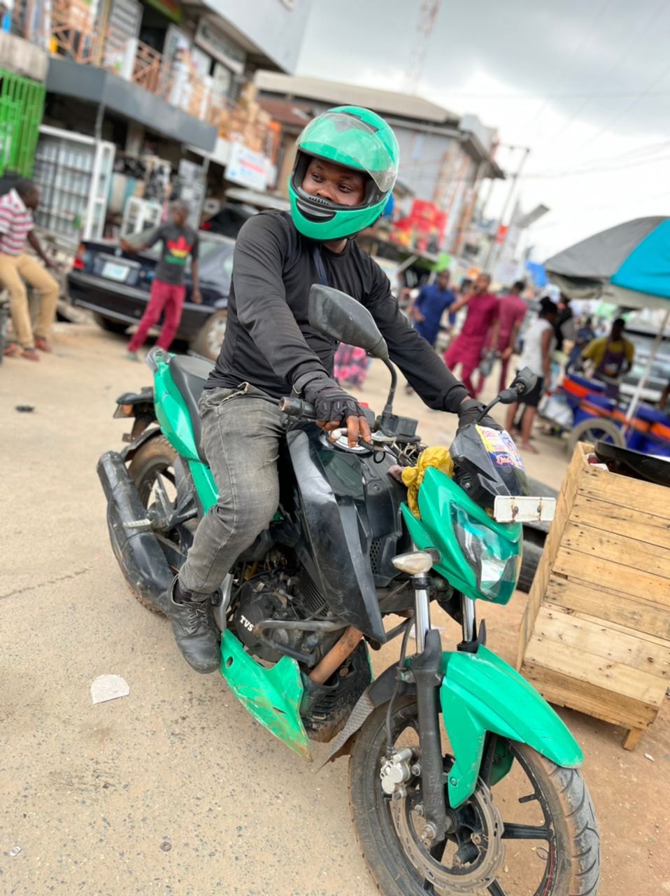 Dispatch rider on Motorcycle