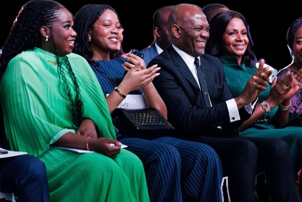 Cohort 2026, TEF Selection Announcement. From l-r: Somachi Chris-Asoluka, CEO, Tony Elumelu Foundation; Oge Elumelu, daughter of Founder and Co-Founder, Tony Elumelu Foundation; Tony O. Elumelu, CFR, Founder, Tony Elumelu Foundation, Dr Awele V. Elumelu, OFR, Co-Founder, Tony Elumelu Foundation