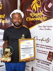 Christian Donfack Djoumessi, fondateur de Royal Chocolate, présente sa marque camerounaise de chocolat de luxe et ses produits artisanaux