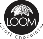 Logo de chocolat artisanal sur métier à tisser